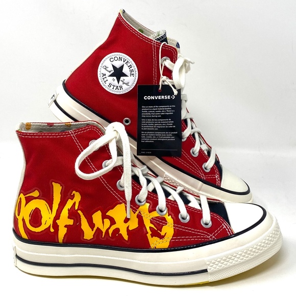 Converse Chuck 70 Golf Red Orange Canvas Shoes Skate Women Custom A04325C-WBRBW - Picture 1 of 11